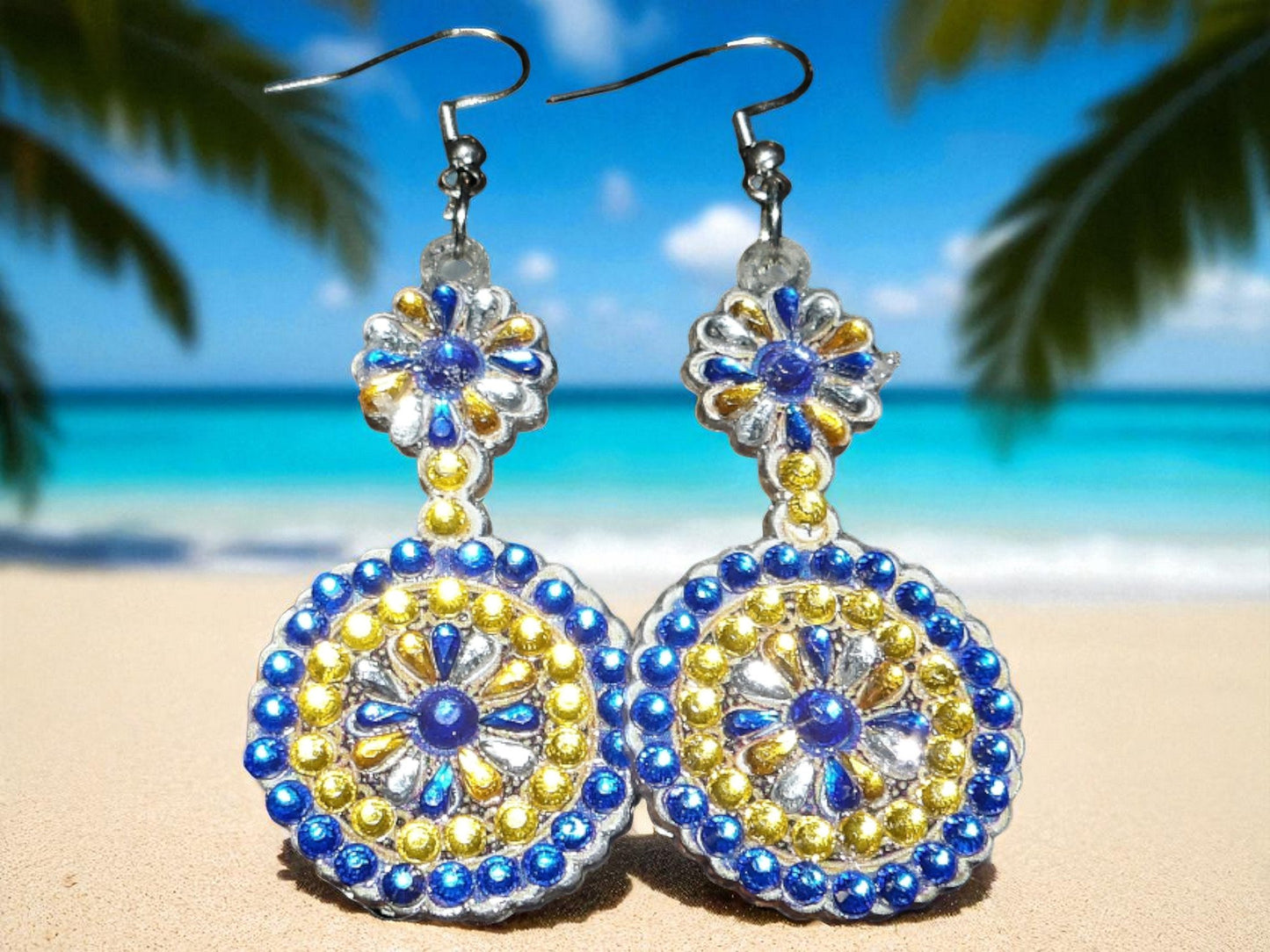 Blue & Gold Earrings