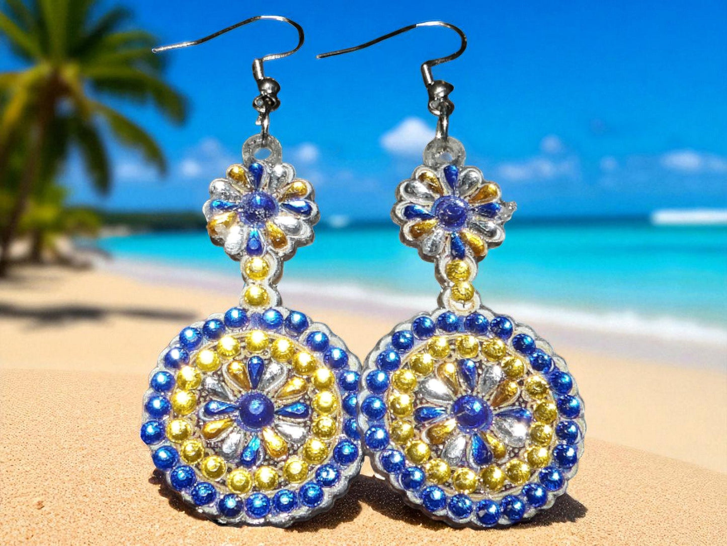 Blue & Gold Earrings