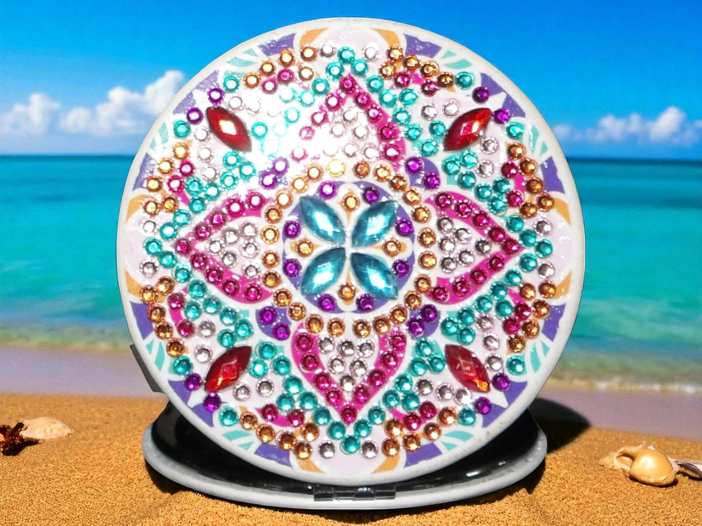 Colorful Star Round Pocket Mirror