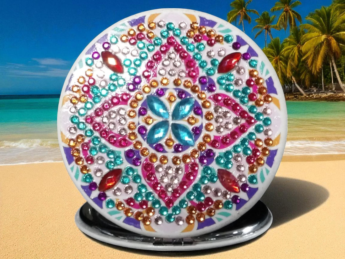 Colorful Star Round Pocket Mirror