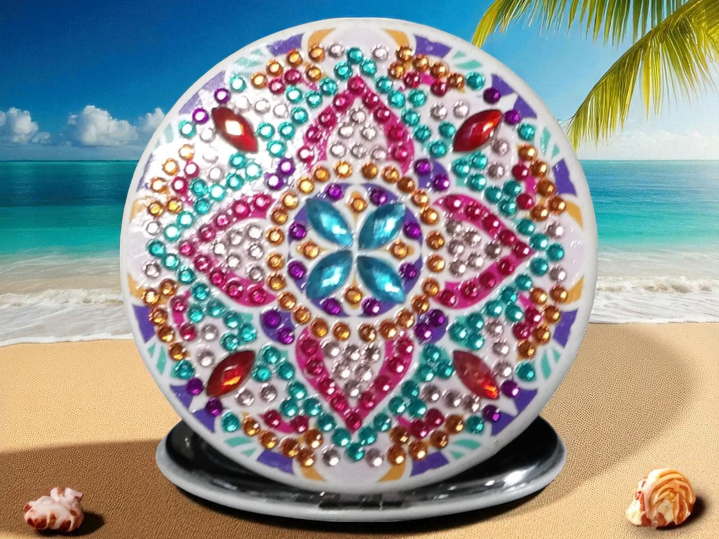 Colorful Star Round Pocket Mirror