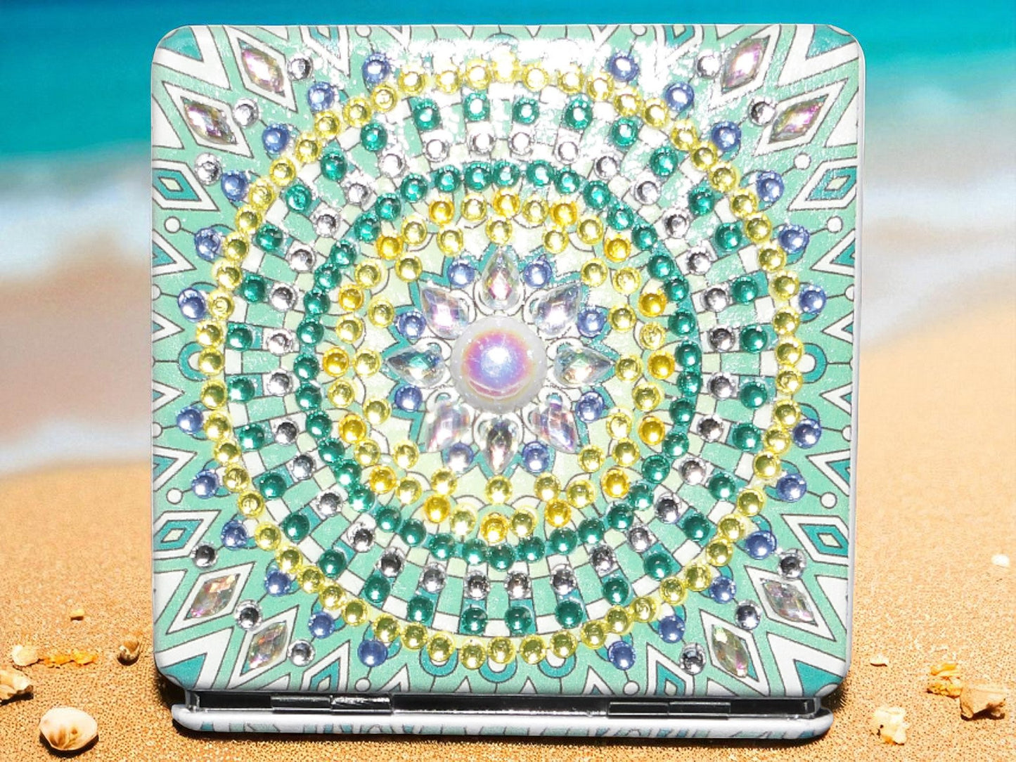 Green Square Pocket Mirror