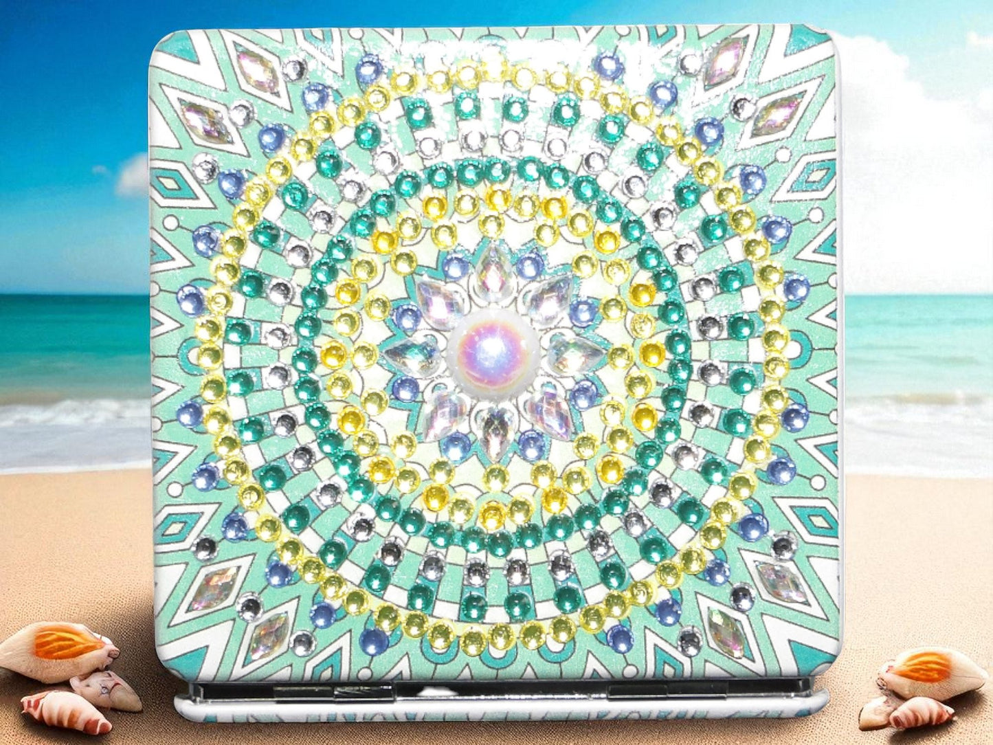 Green Square Pocket Mirror