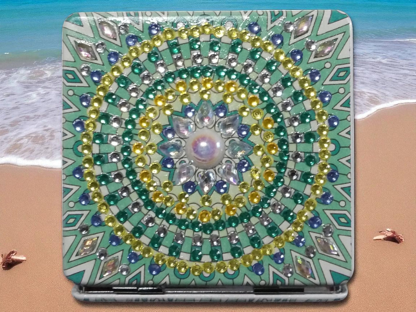 Green Square Pocket Mirror