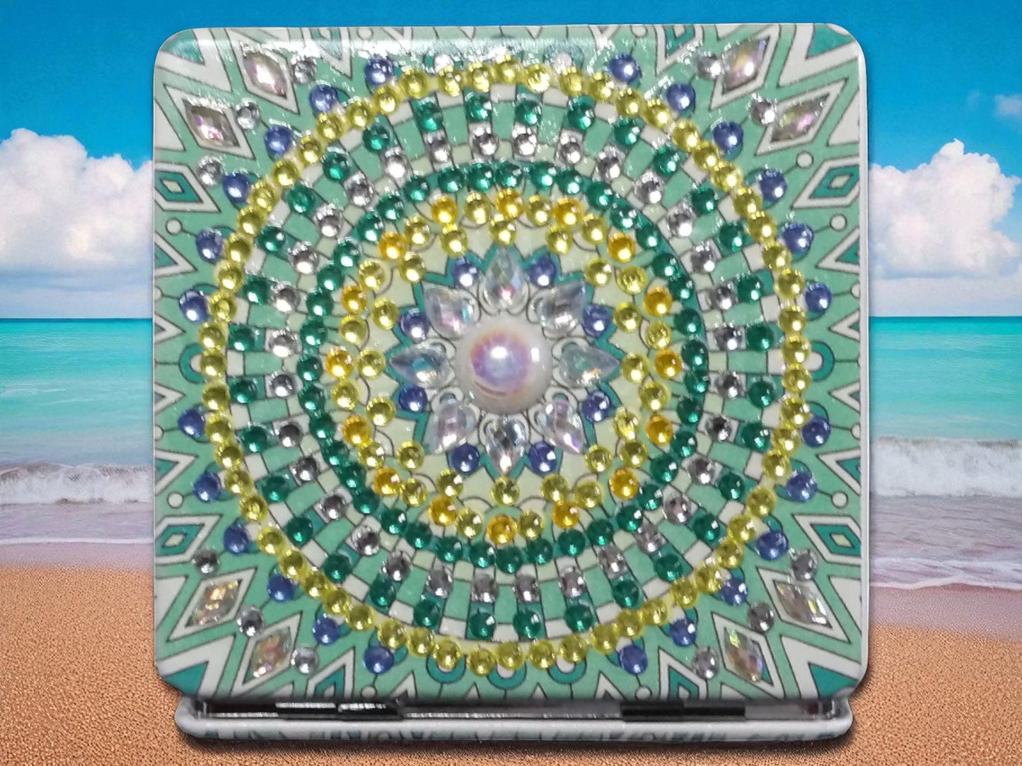 Green Square Pocket Mirror