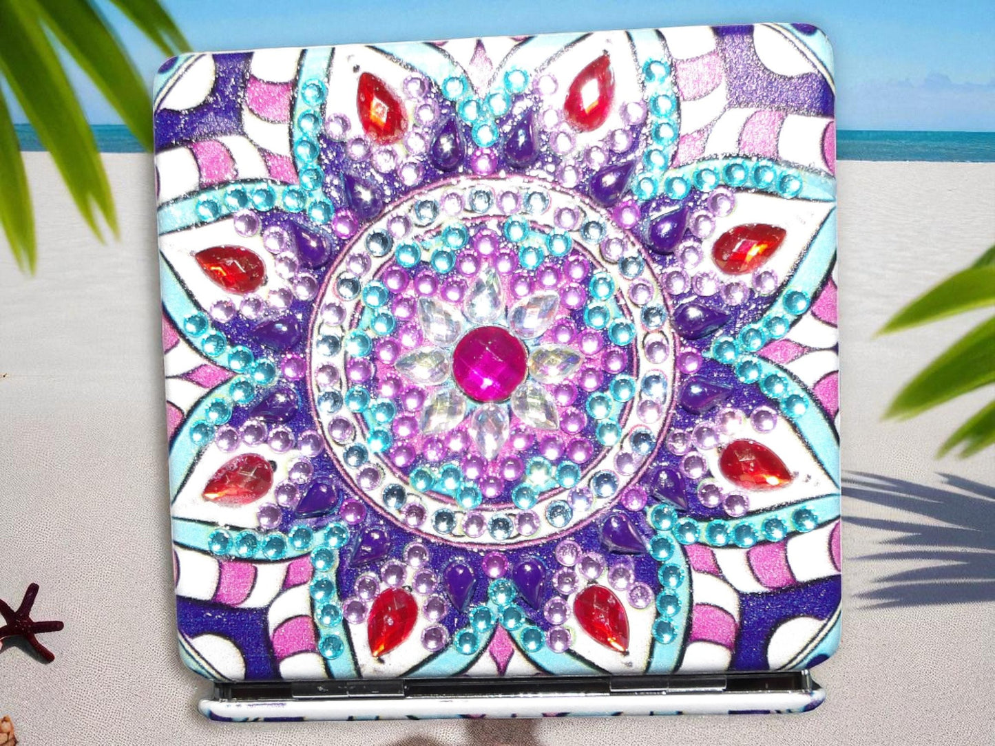 Purple Square Pocket Mirror