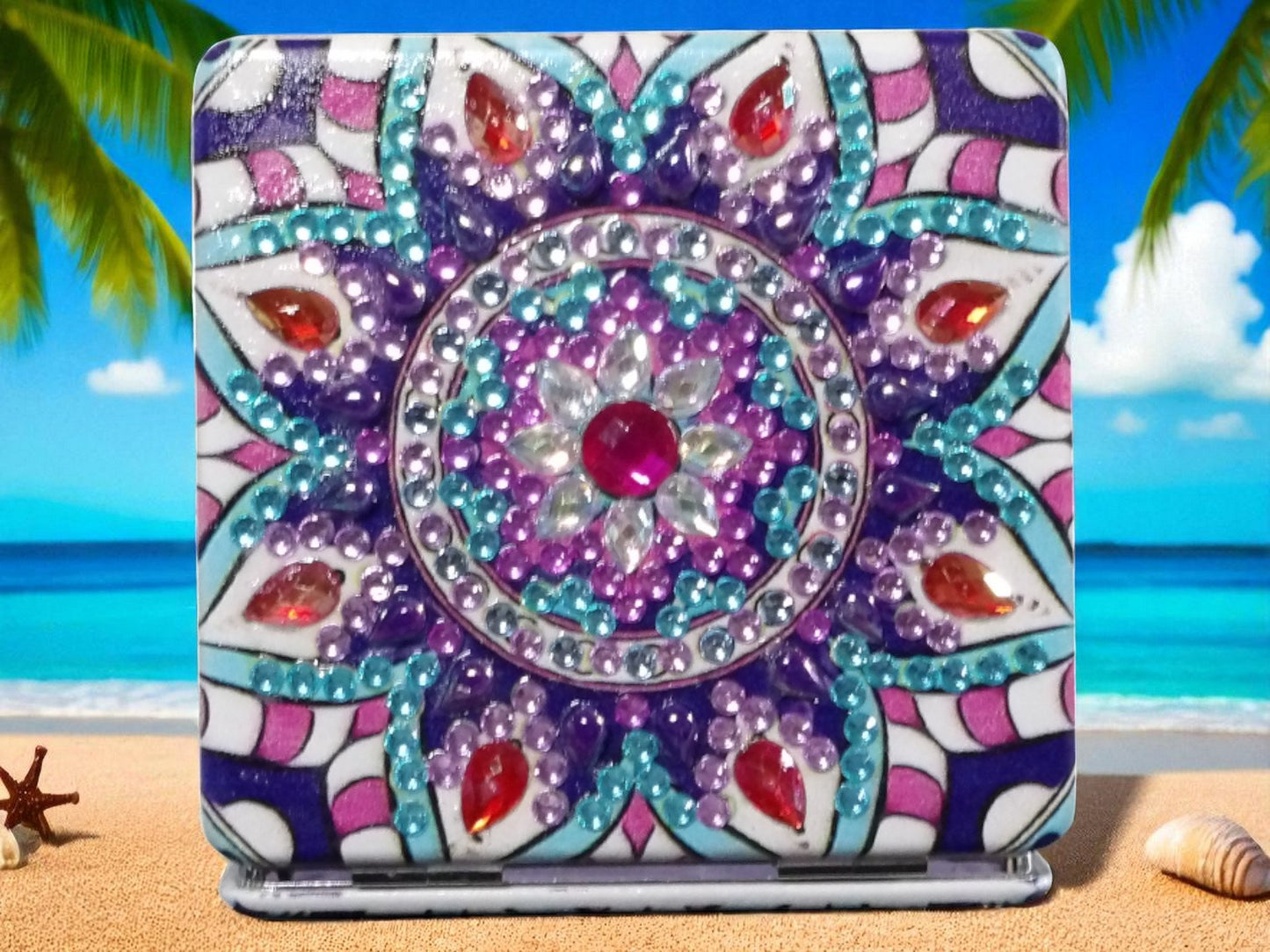 Purple Square Pocket Mirror