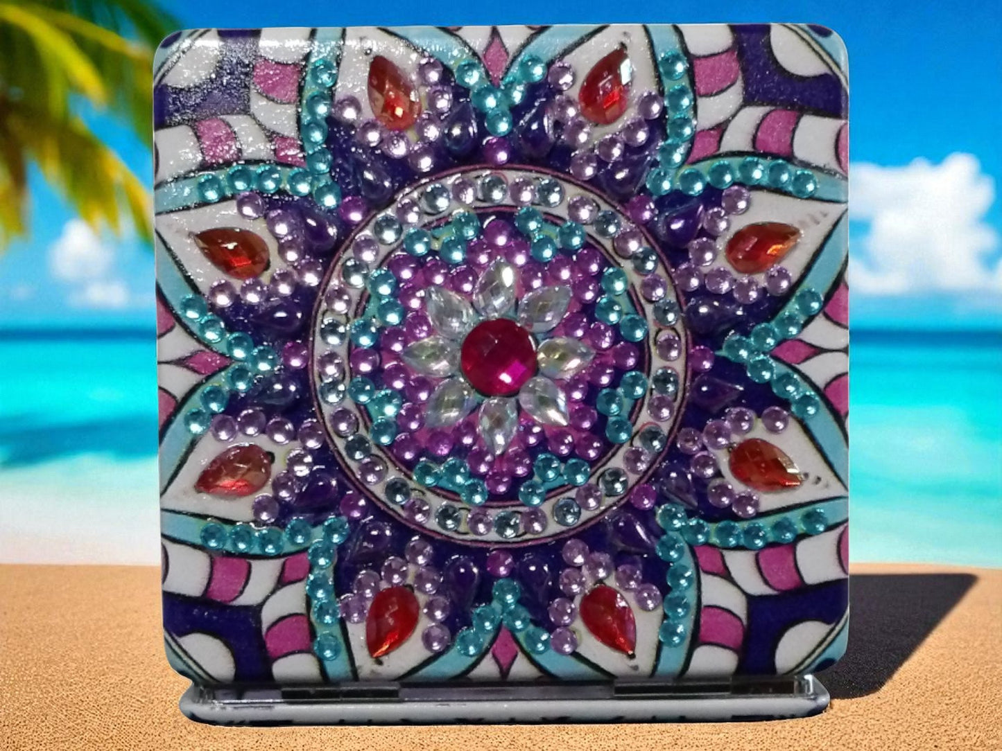 Purple Square Pocket Mirror