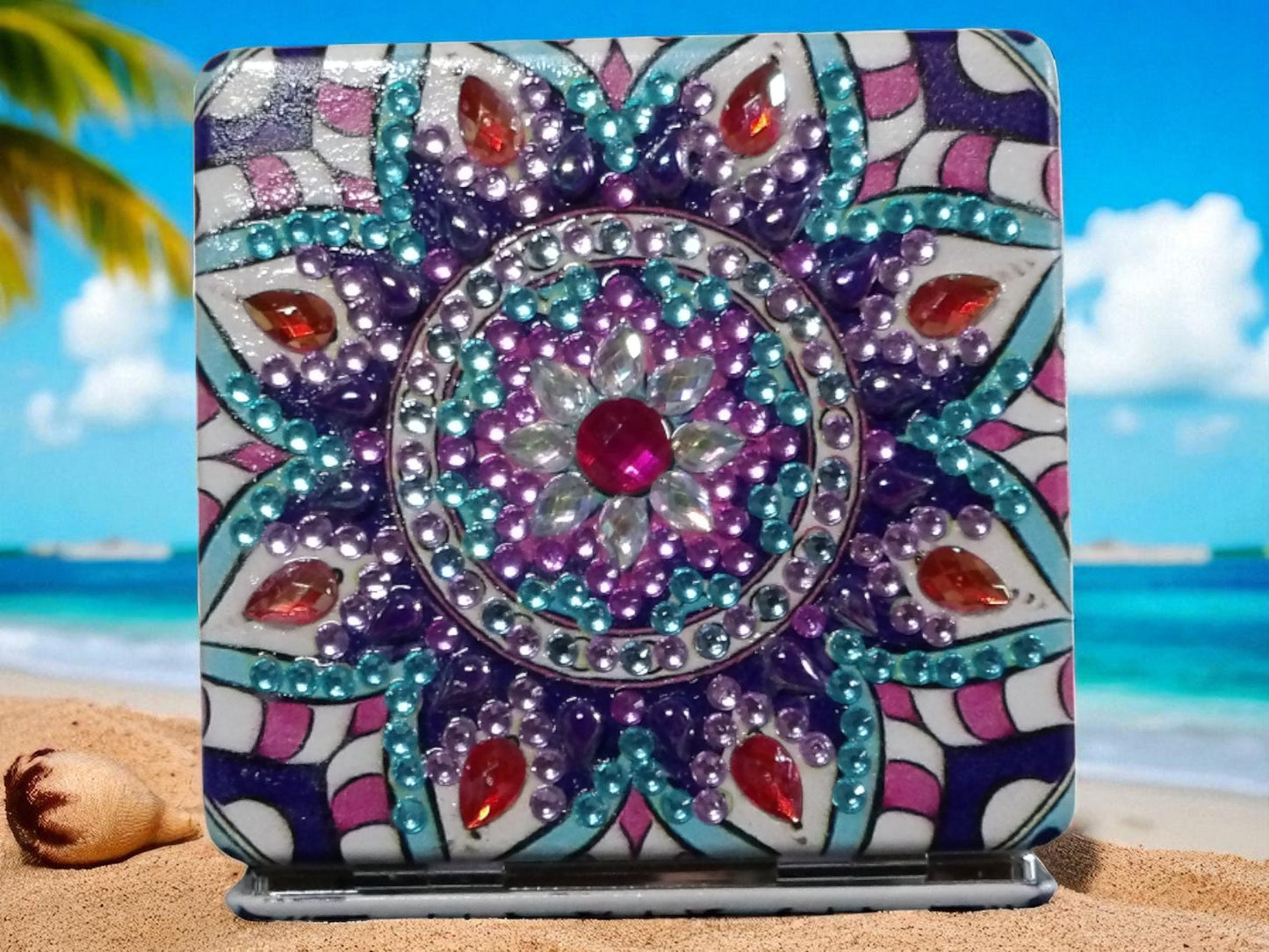Purple Square Pocket Mirror
