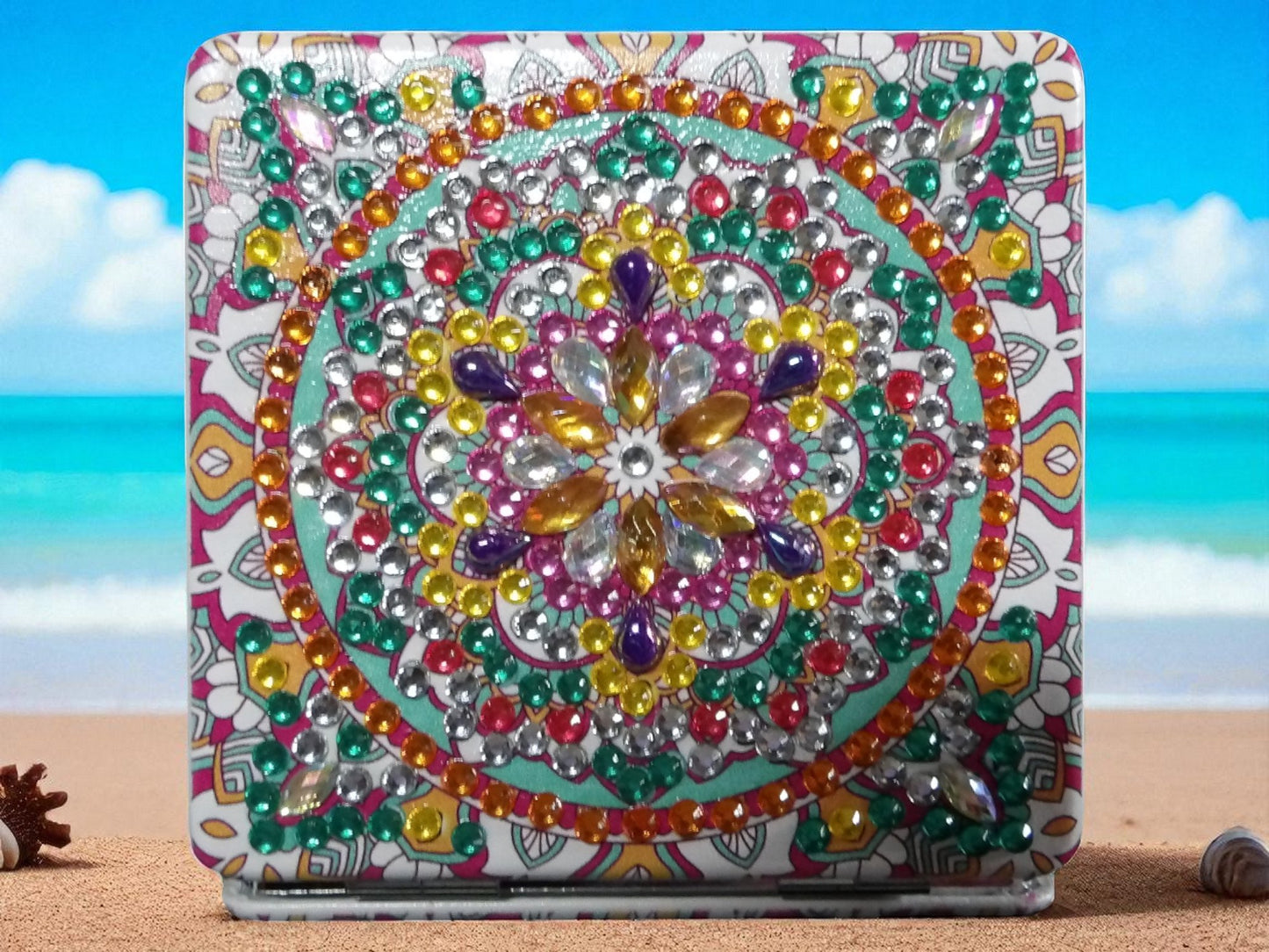 Greenish Square Pocket Mirror