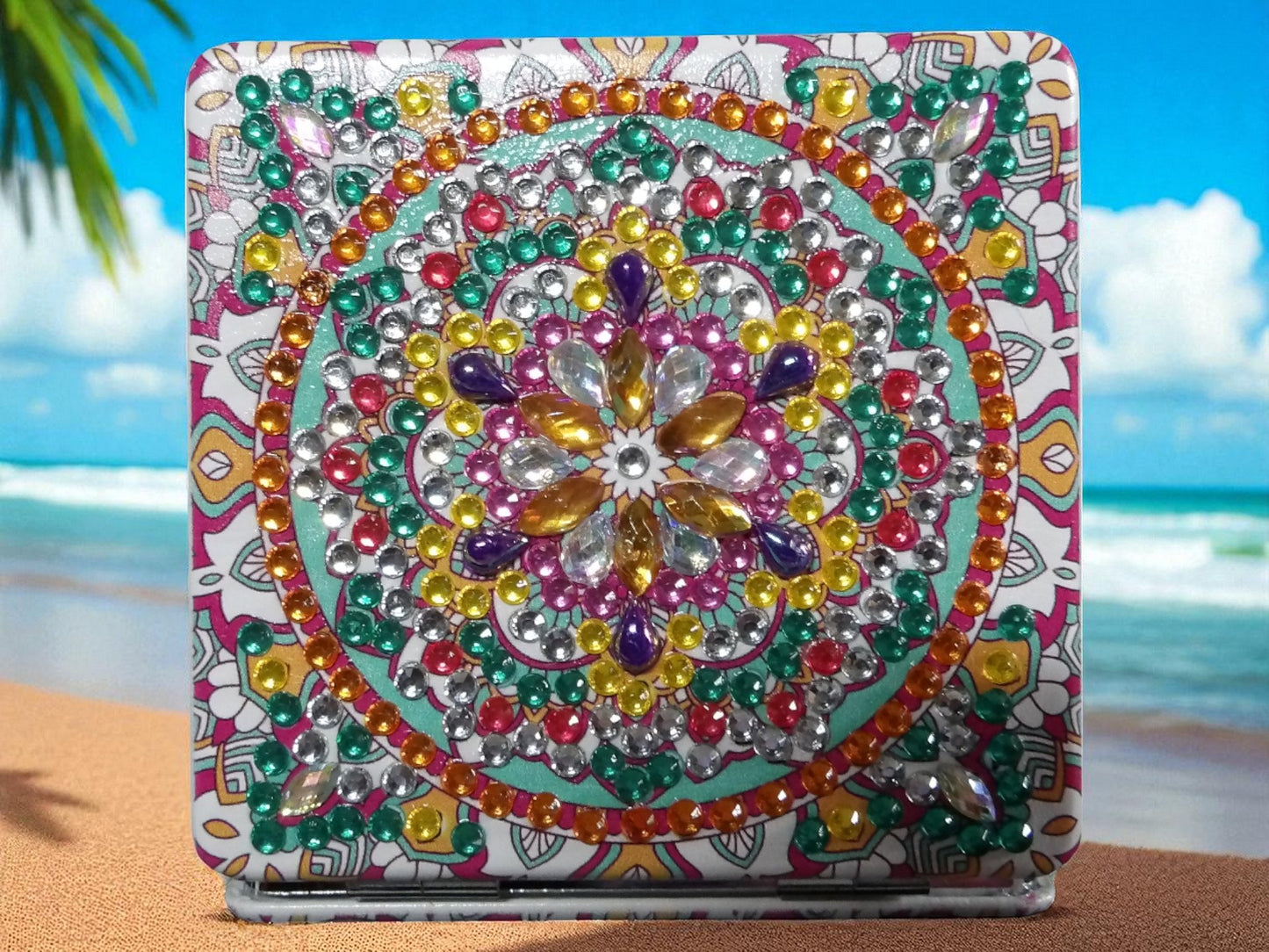 Greenish Square Pocket Mirror