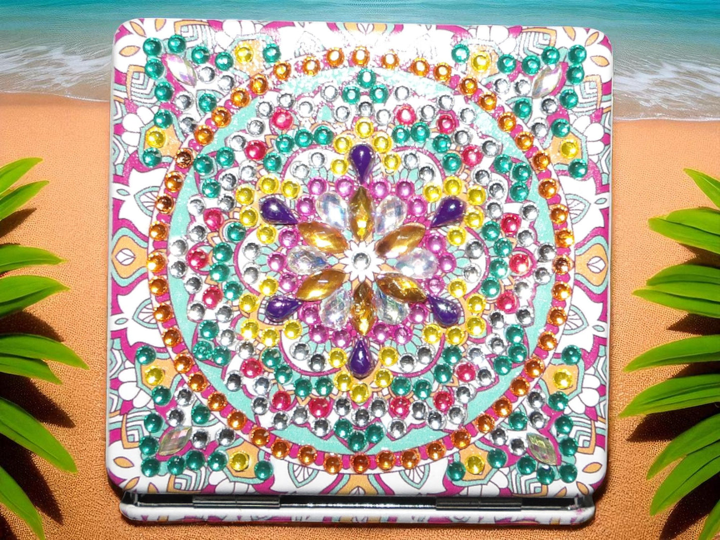 Greenish Square Pocket Mirror