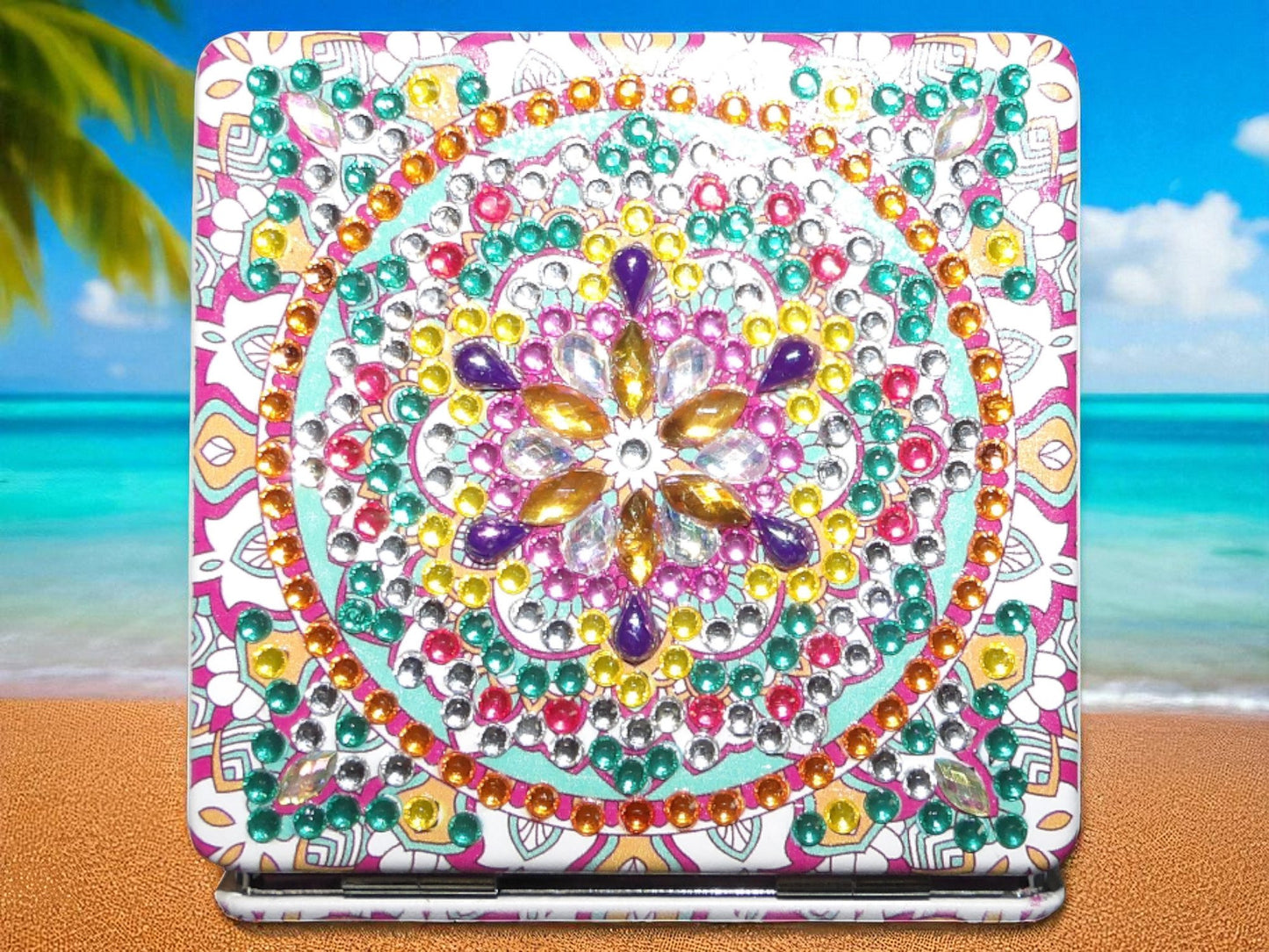 Greenish Square Pocket Mirror