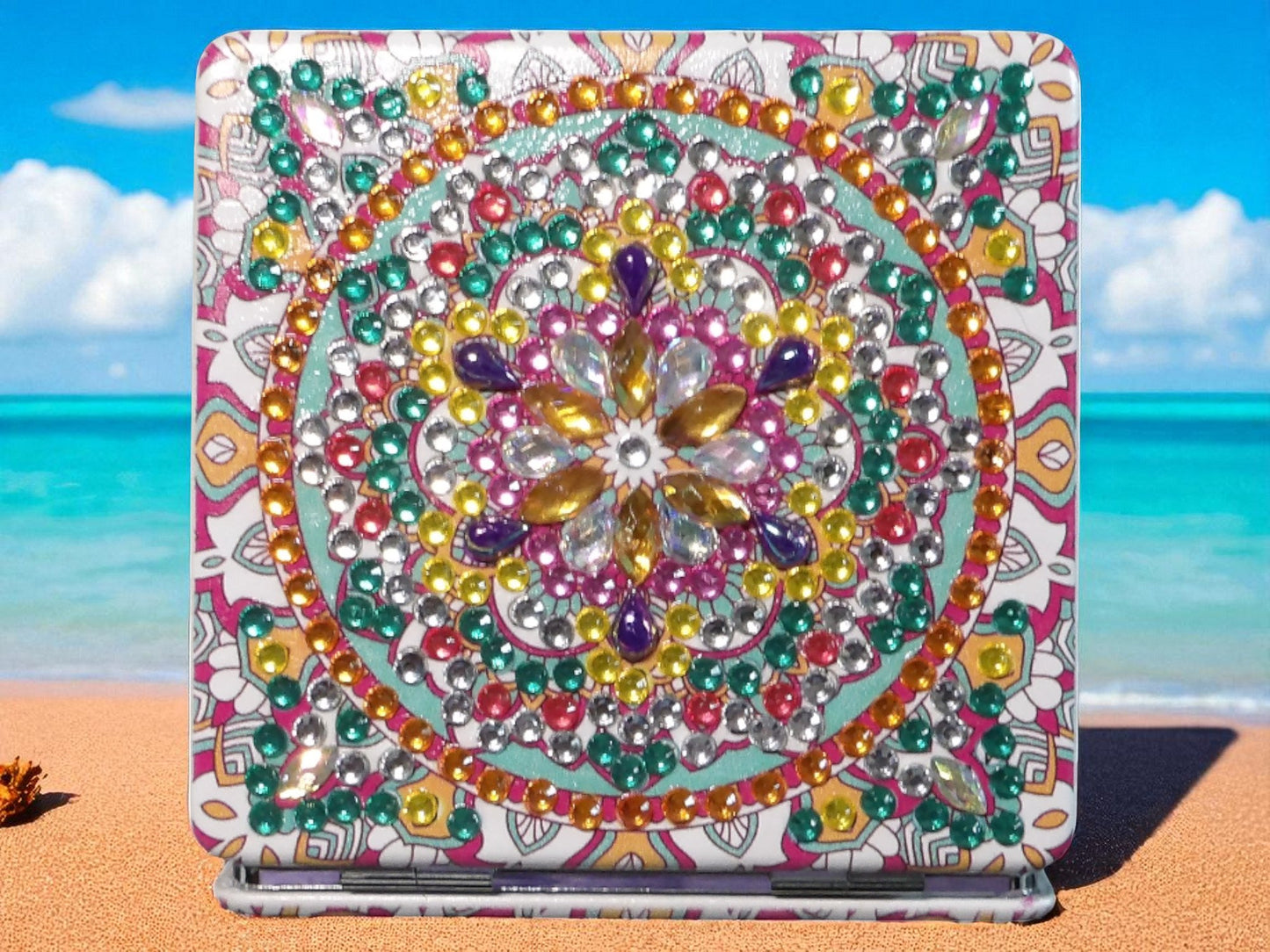 Greenish Square Pocket Mirror