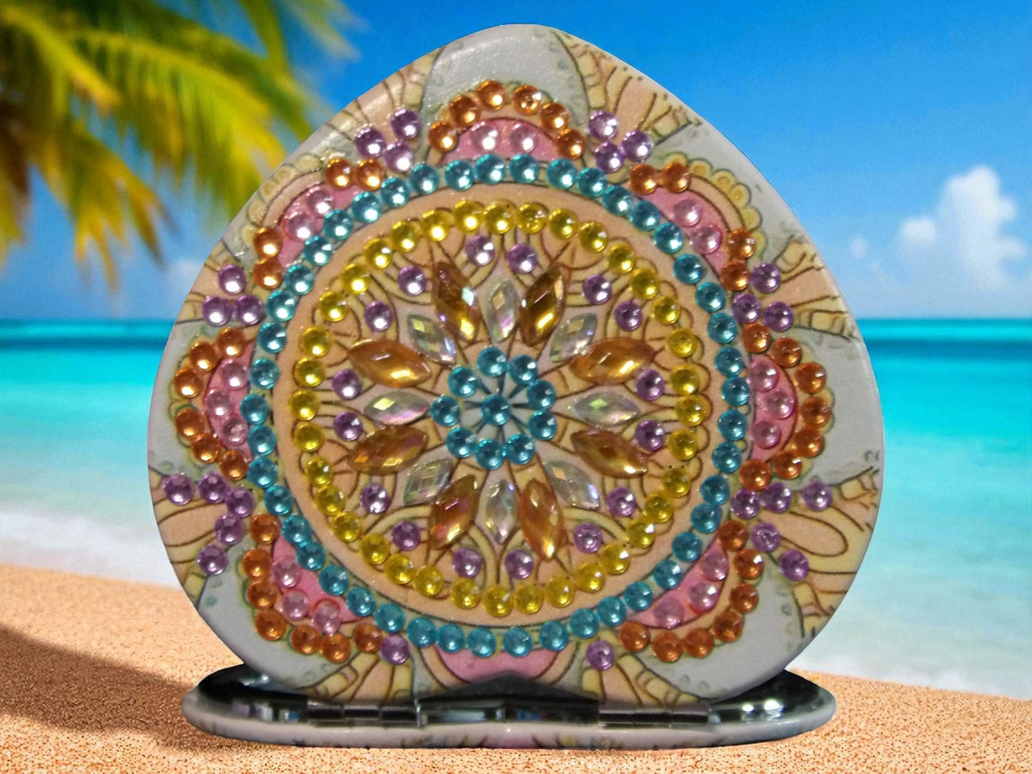 Golden Heart Shape Pocket Mirror