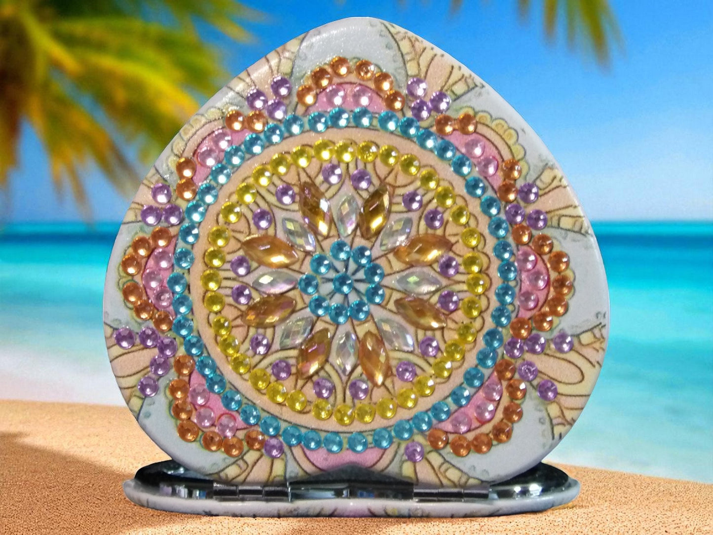 Golden Heart Shape Pocket Mirror