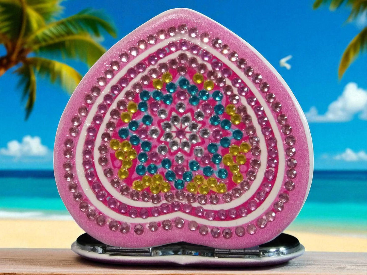 Blue Star Heart Pocket Mirror