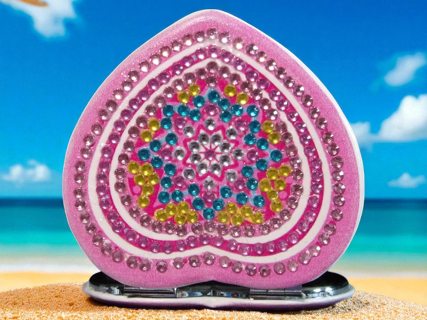 Blue Star Heart Pocket Mirror