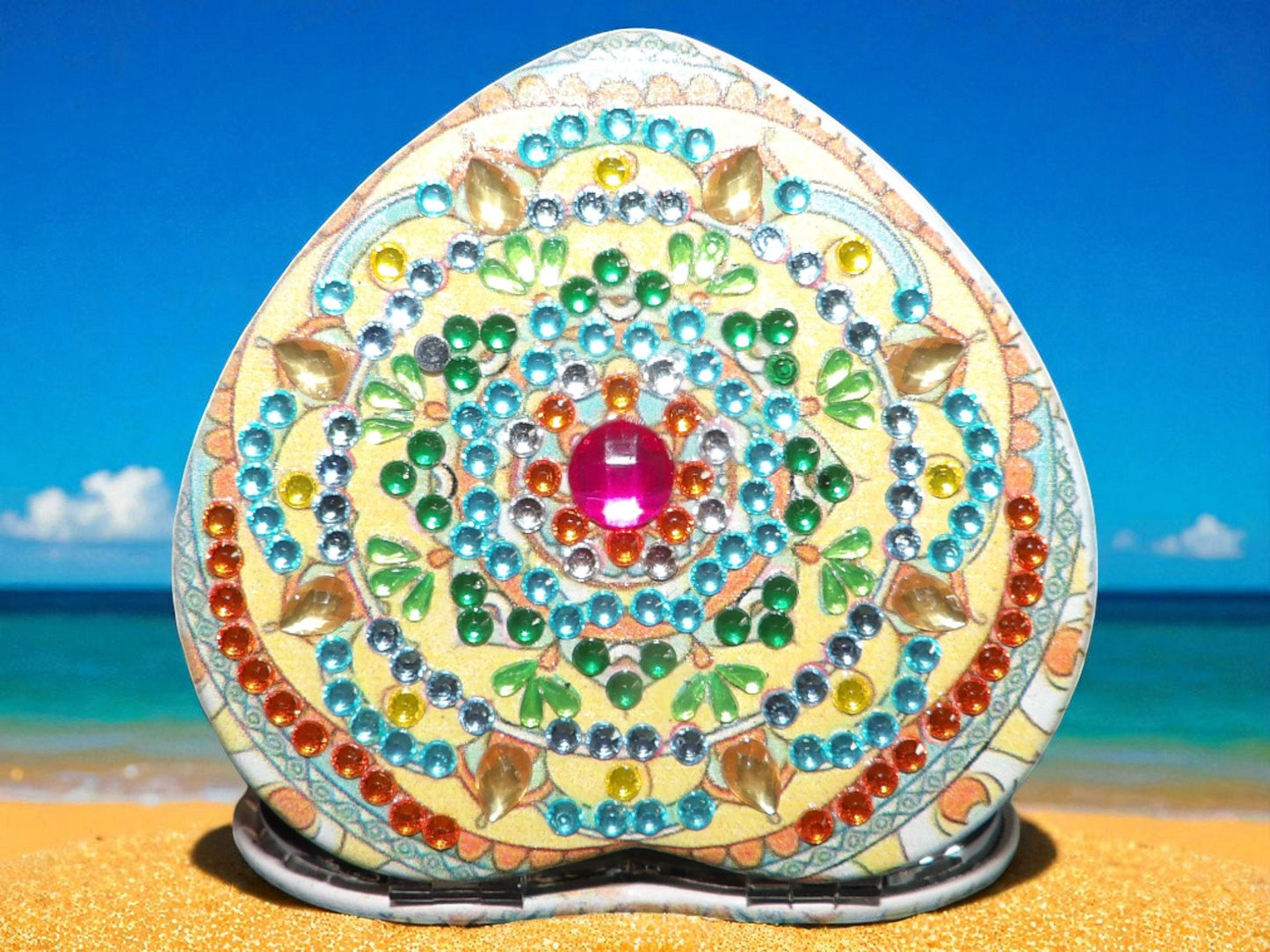 Gold Heart Shape Pocket Mirror