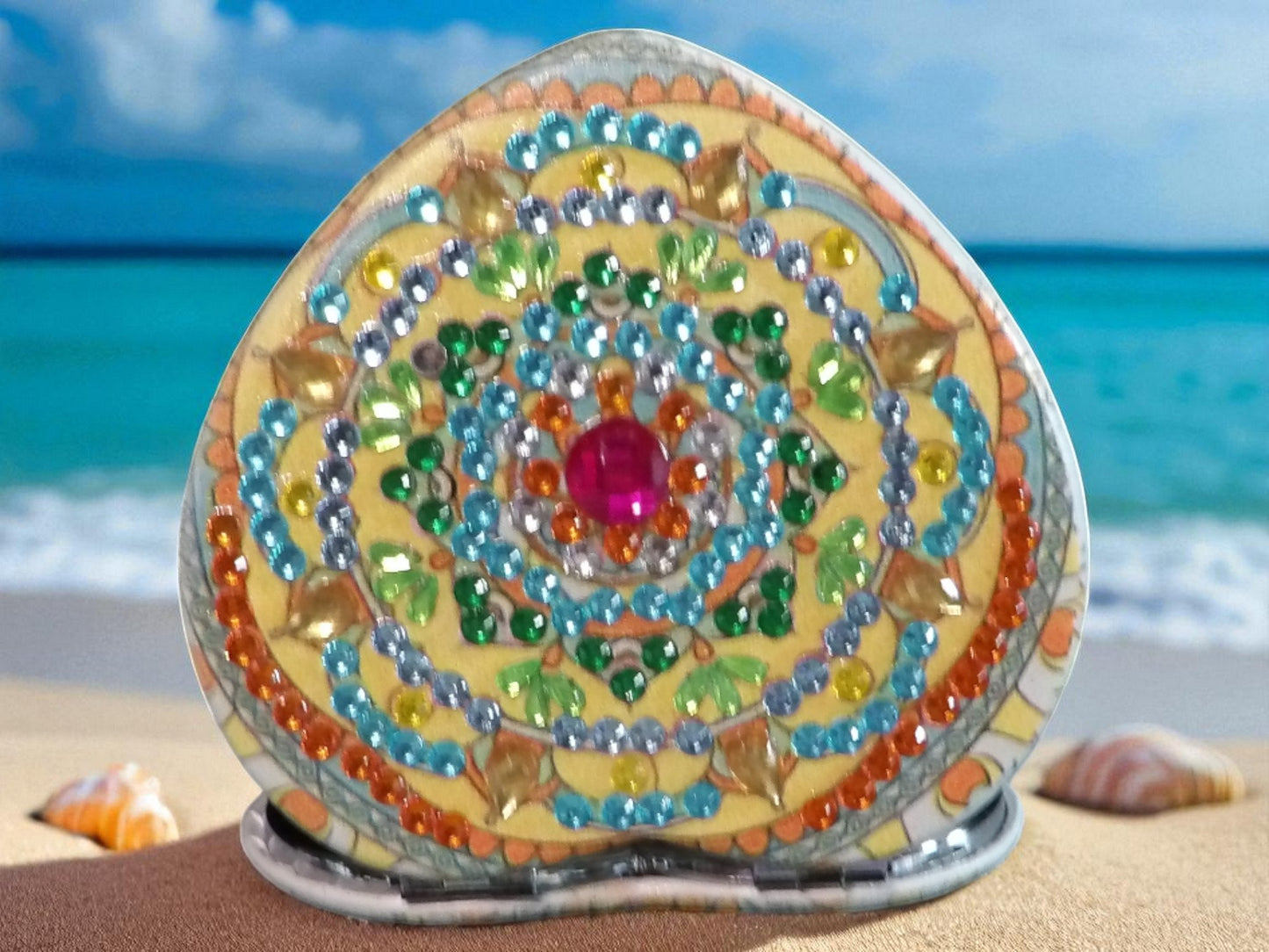 Gold Heart Shape Pocket Mirror