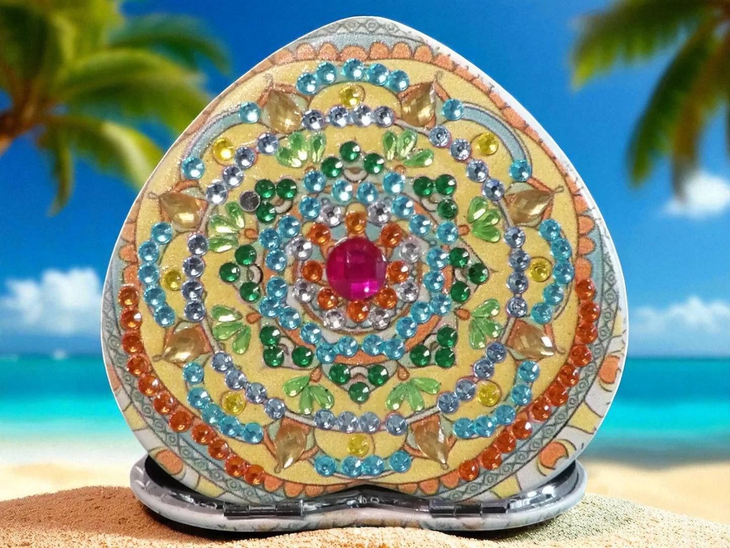 Gold Heart Shape Pocket Mirror
