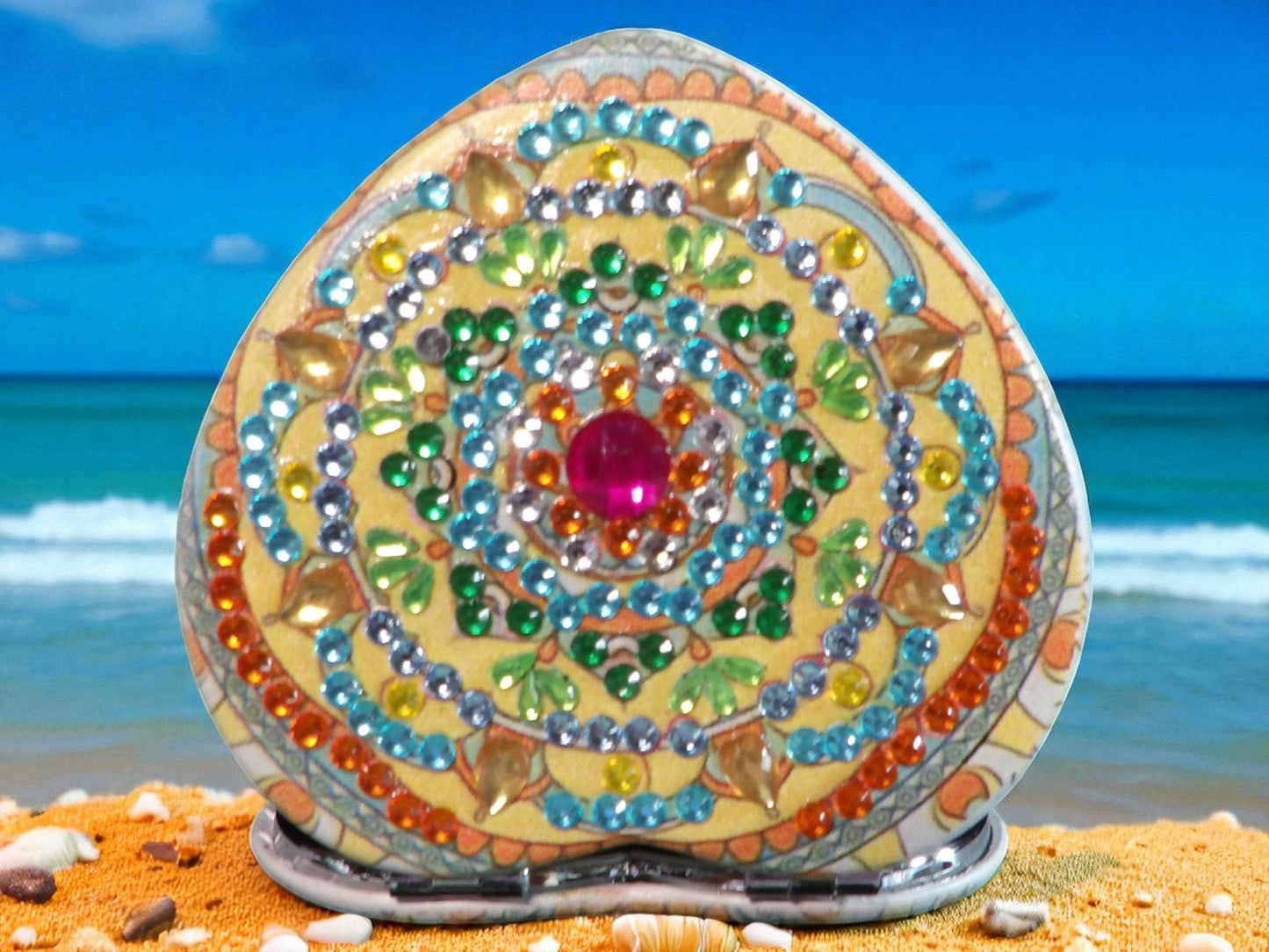 Gold Heart Shape Pocket Mirror