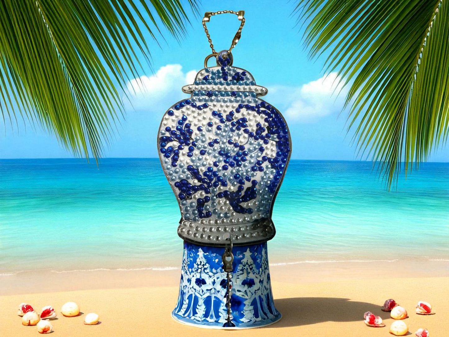 Beautiful Antique Style Blue Pot Sun/Wind Catchers