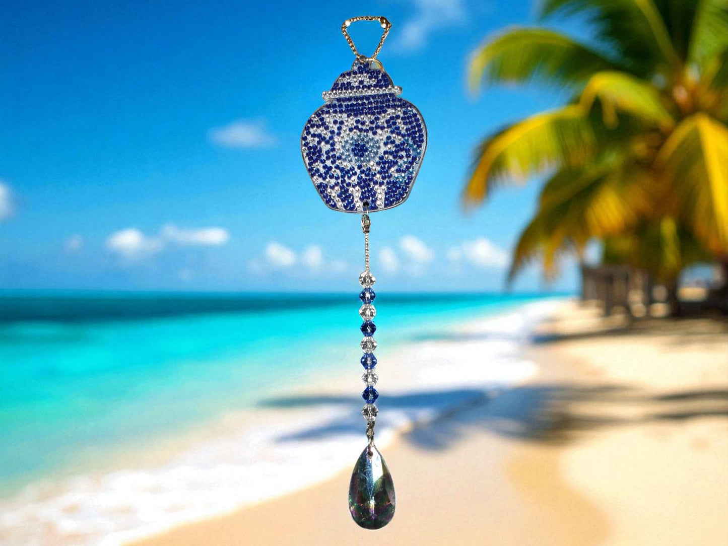 Blue Antique Style Sun/Wind Catchers