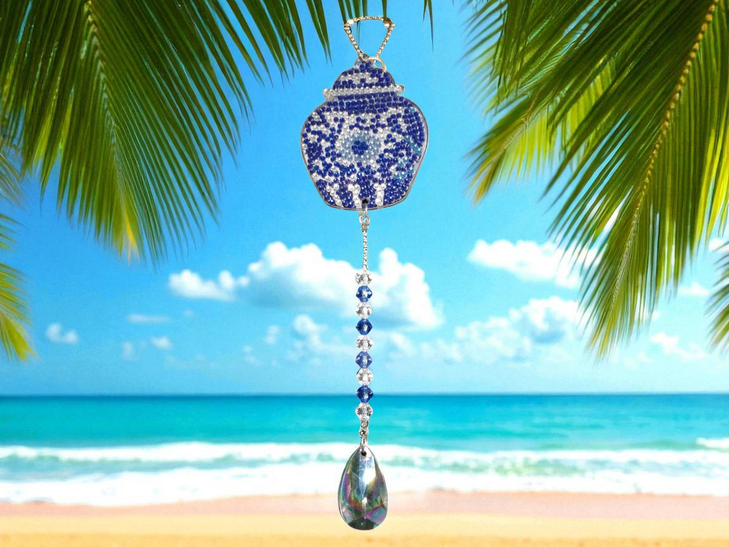 Blue Antique Style Sun/Wind Catchers