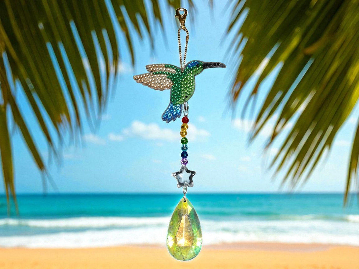 Green & Blue Hummingbird Sun/Wind Catcher