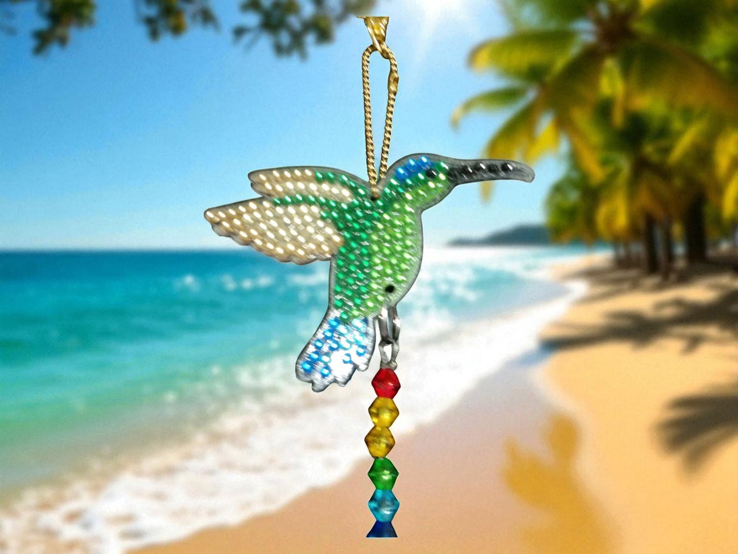 Green & Blue Hummingbird Sun/Wind Catcher