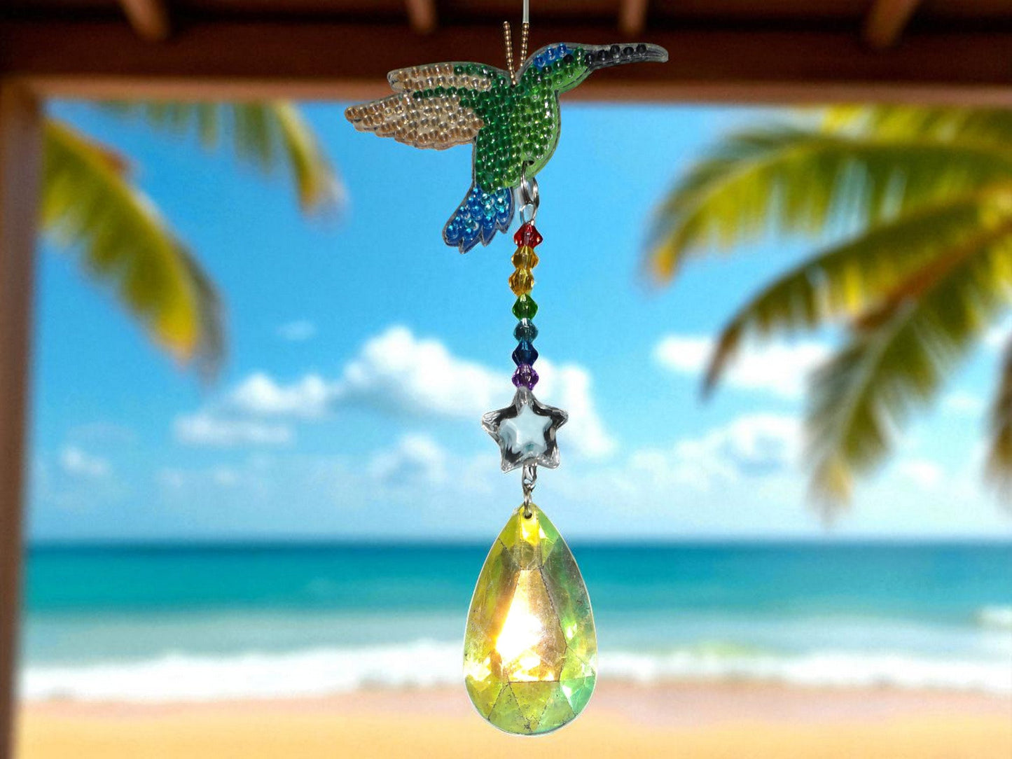 Green & Blue Hummingbird Sun/Wind Catcher