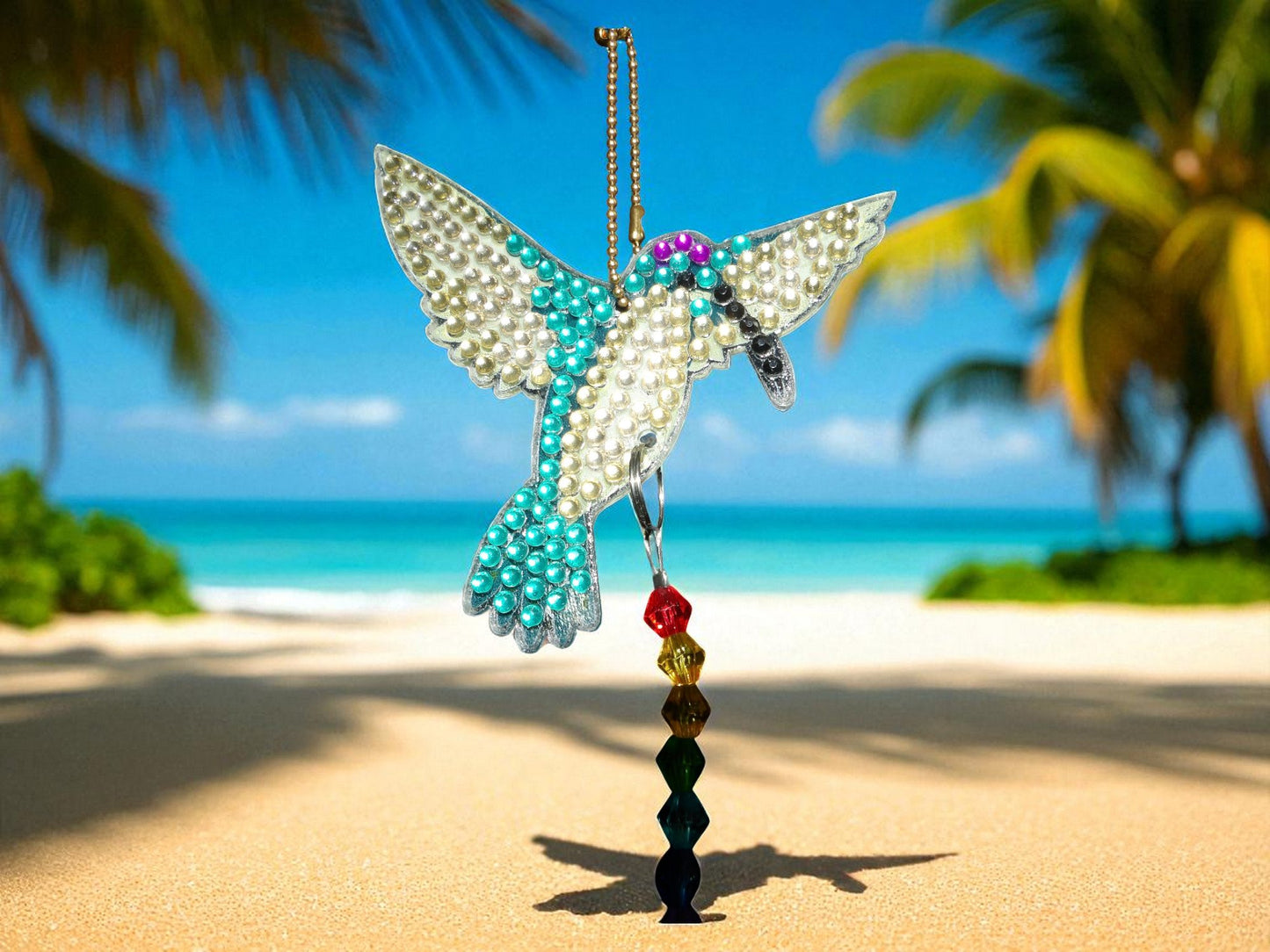 Blue & White Hummingbird Sun/Wind Catcher