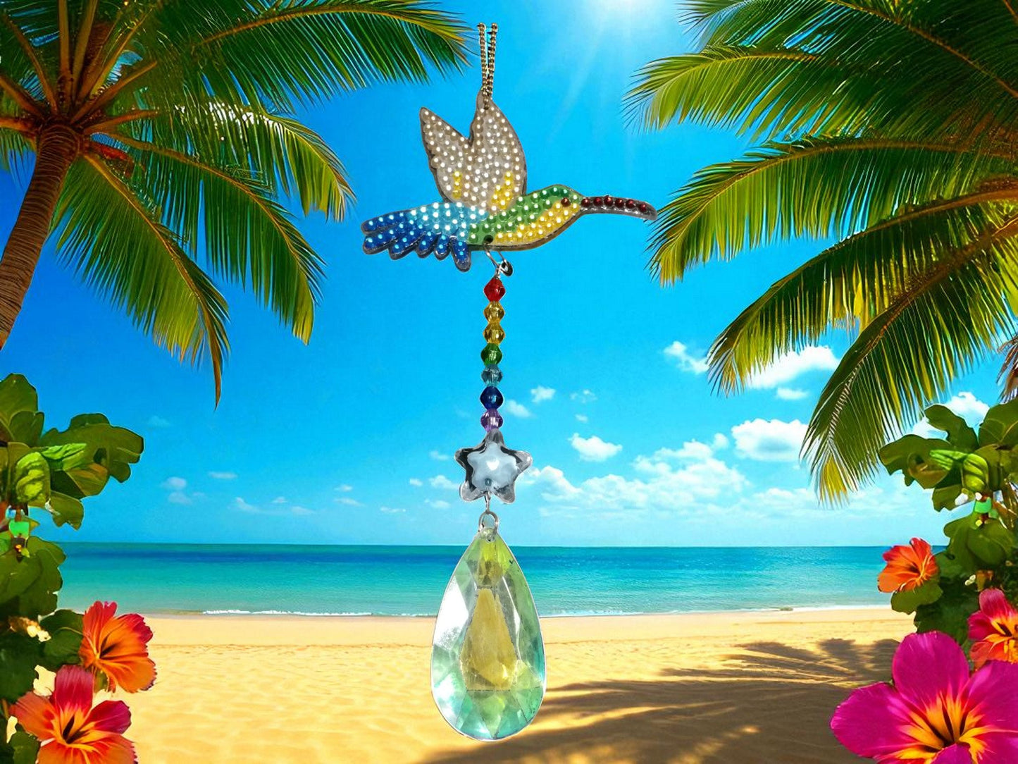 Multi-Colored Hummingbird Sun/Wind Catcher