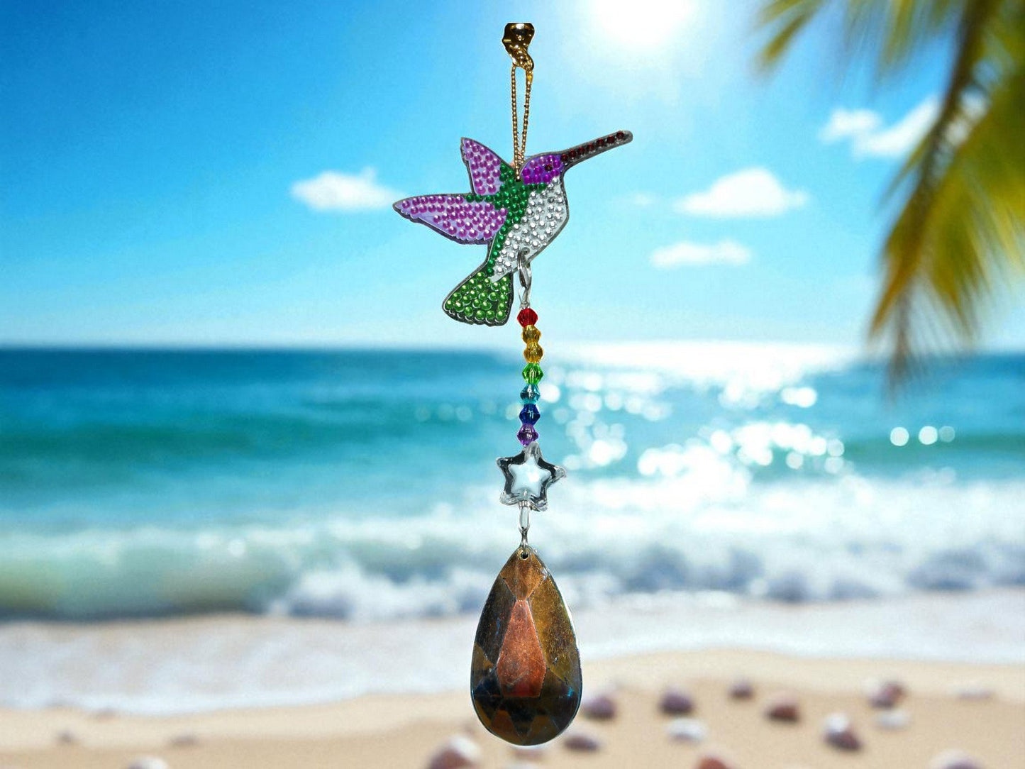 Green & Purple Wings Hummingbird Sun/Wind Catcher