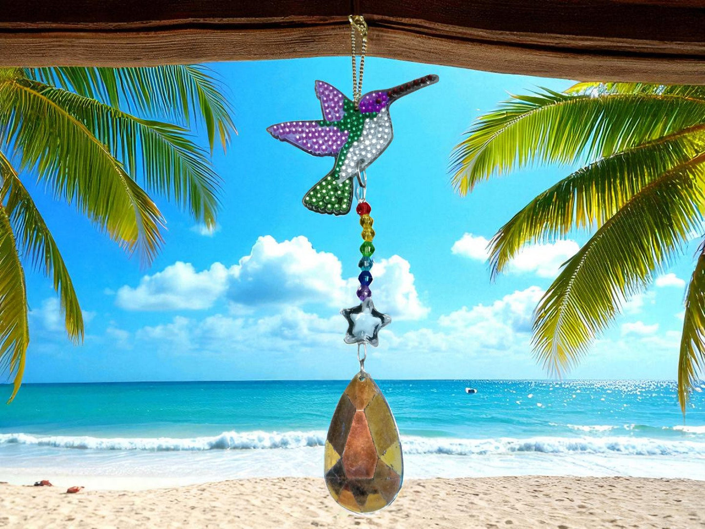 Green & Purple Wings Hummingbird Sun/Wind Catcher
