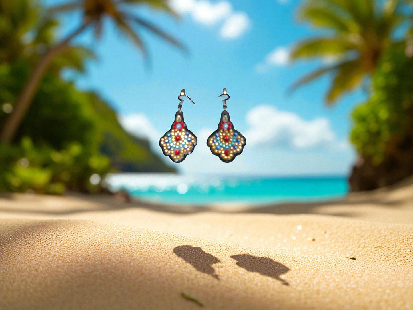 Blue & Gold Colorful Earrings