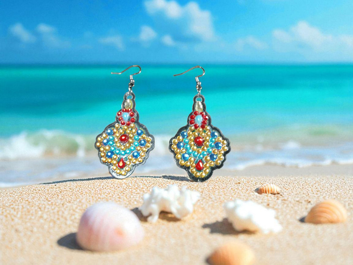 Blue & Gold Colorful Earrings