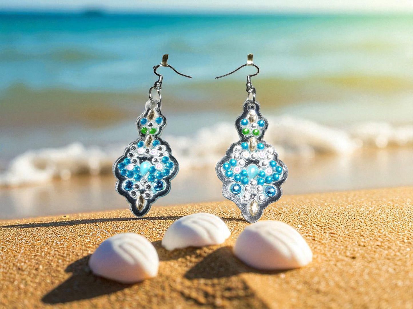 Blue & Pearl Earrings