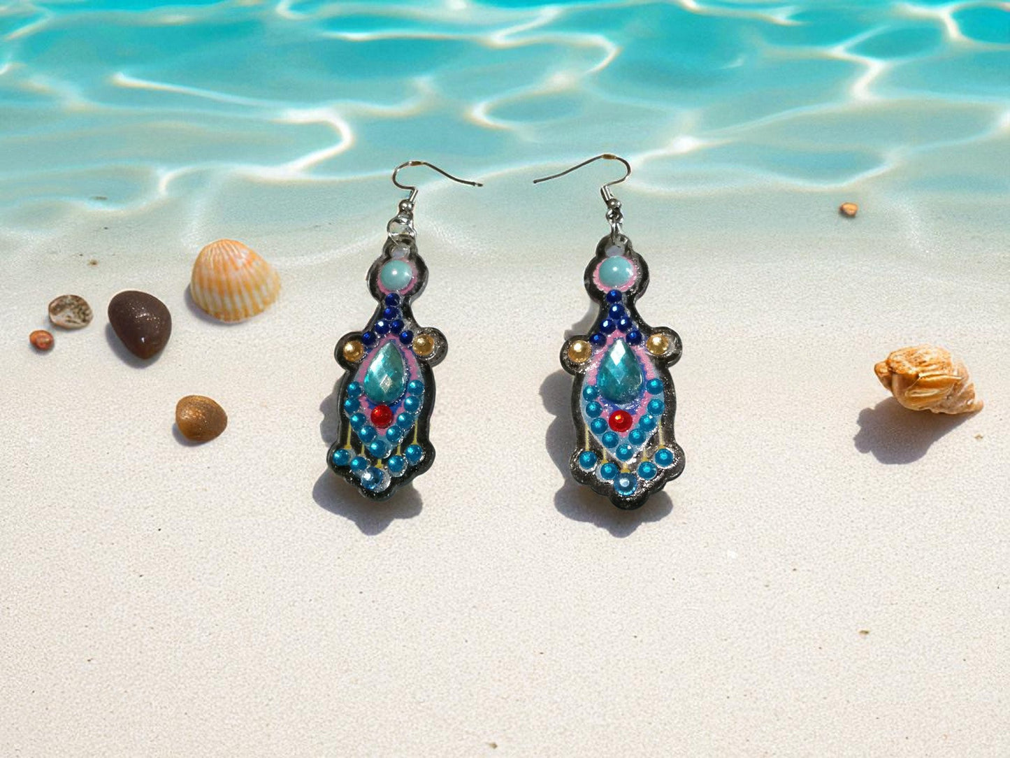 Blue Pearl Hanging Earrings