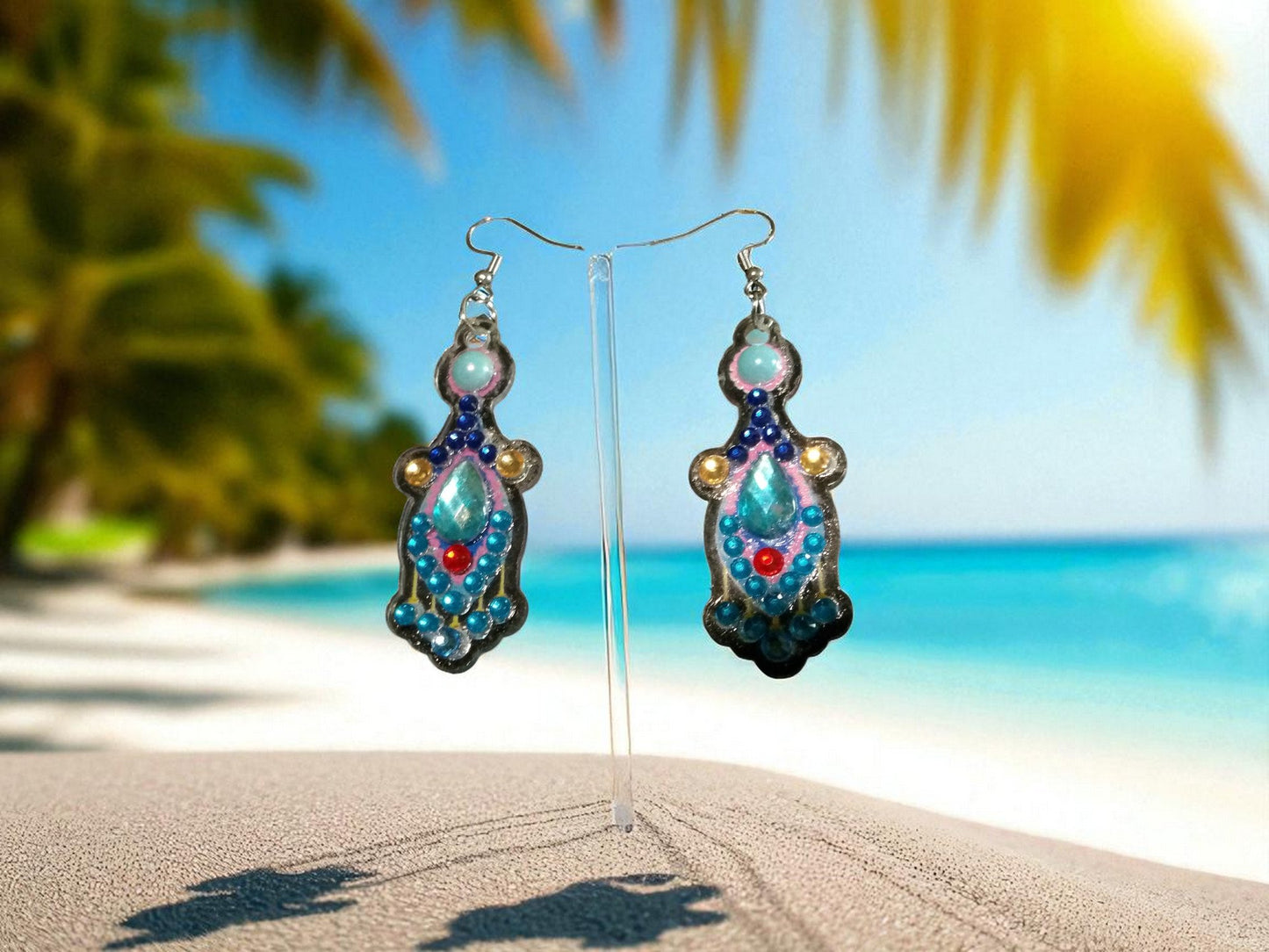 Blue Pearl Hanging Earrings