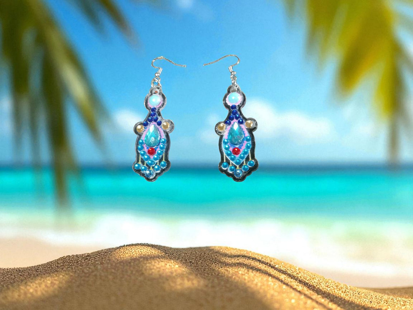 Blue Pearl Hanging Earrings