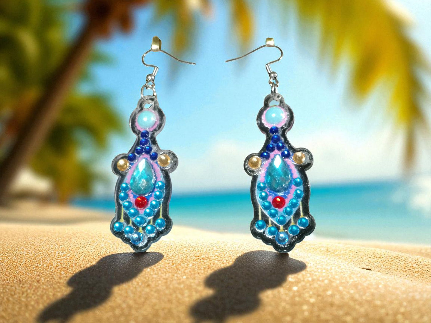 Blue Pearl Hanging Earrings