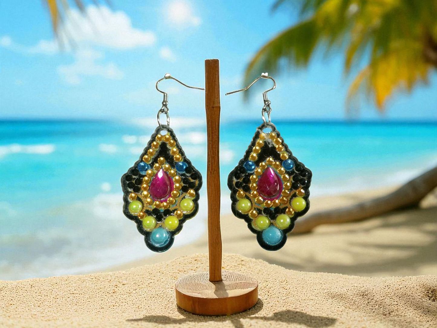 Mixed Colors w/Pearl Earrings