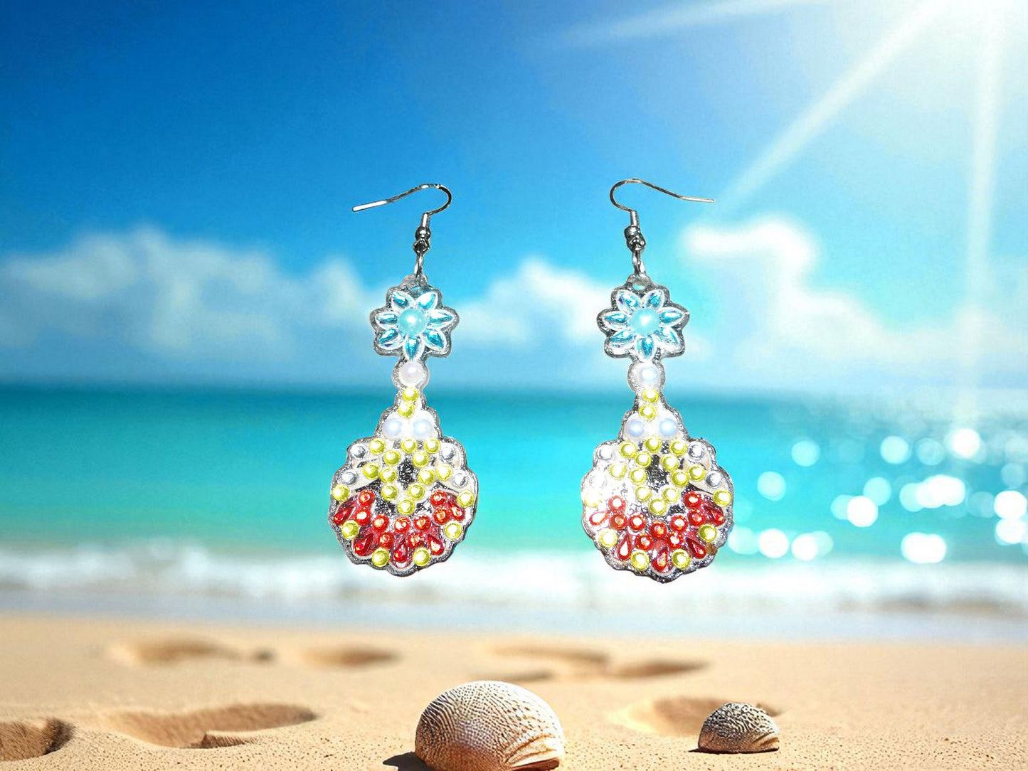 Yellow & Red Earrings