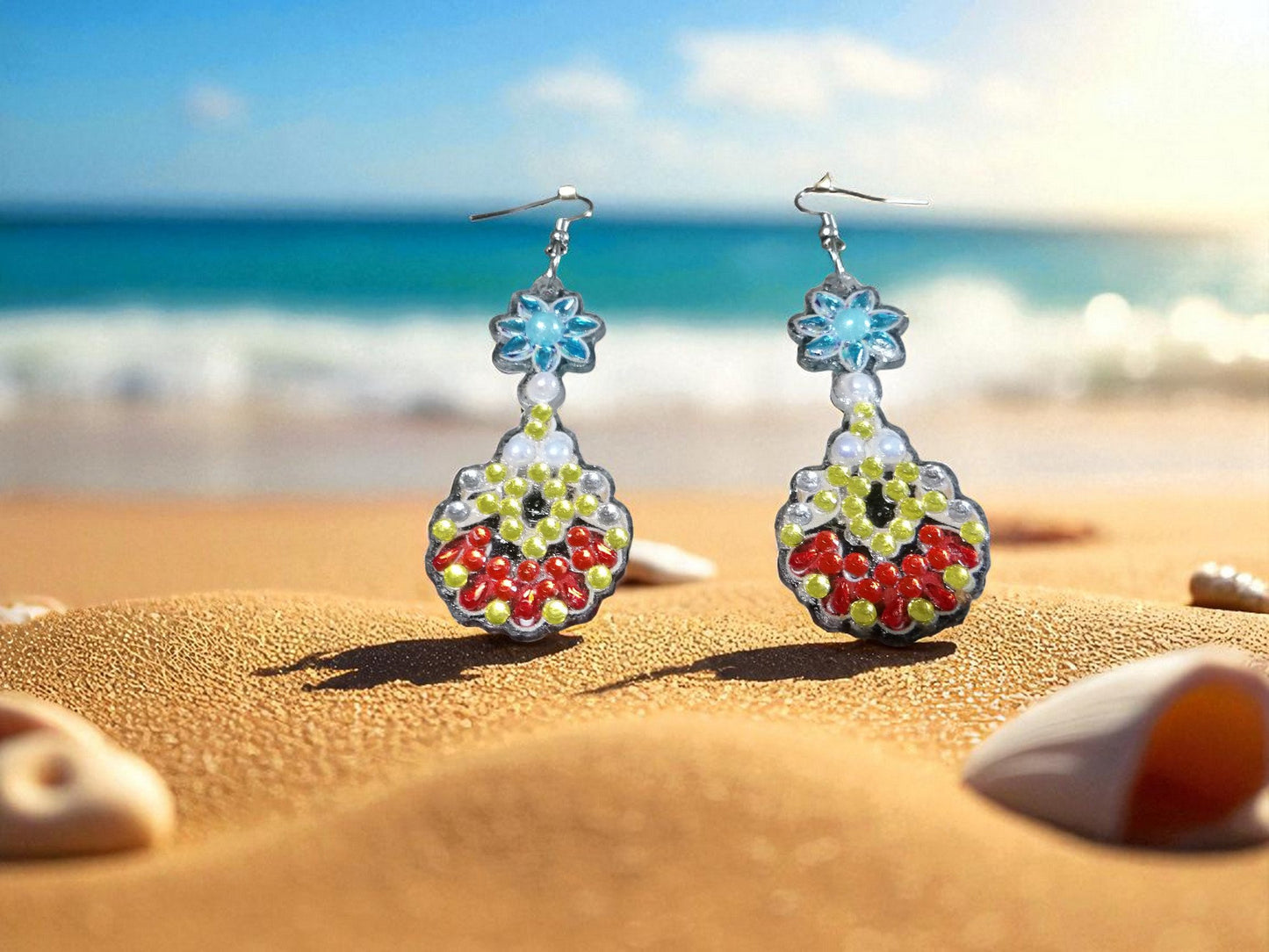 Yellow & Red Earrings
