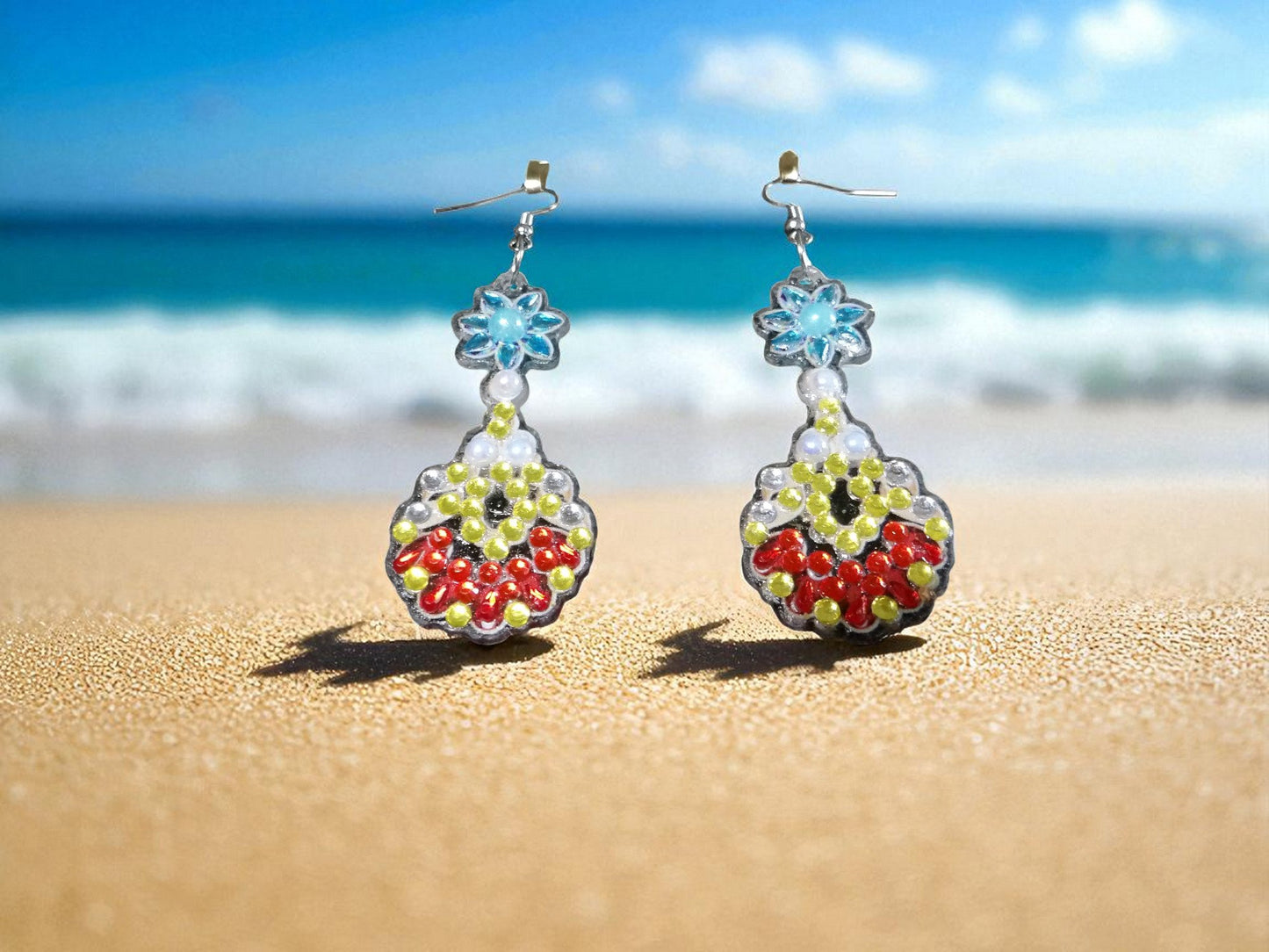 Yellow & Red Earrings