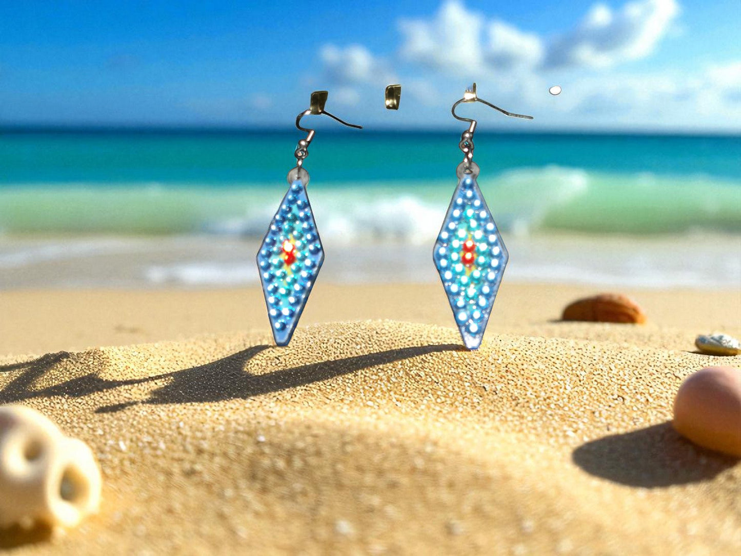 Blue Diamond Earrings
