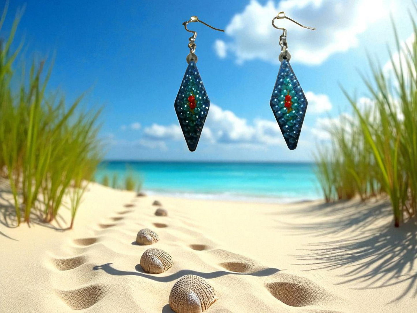Blue Diamond Earrings