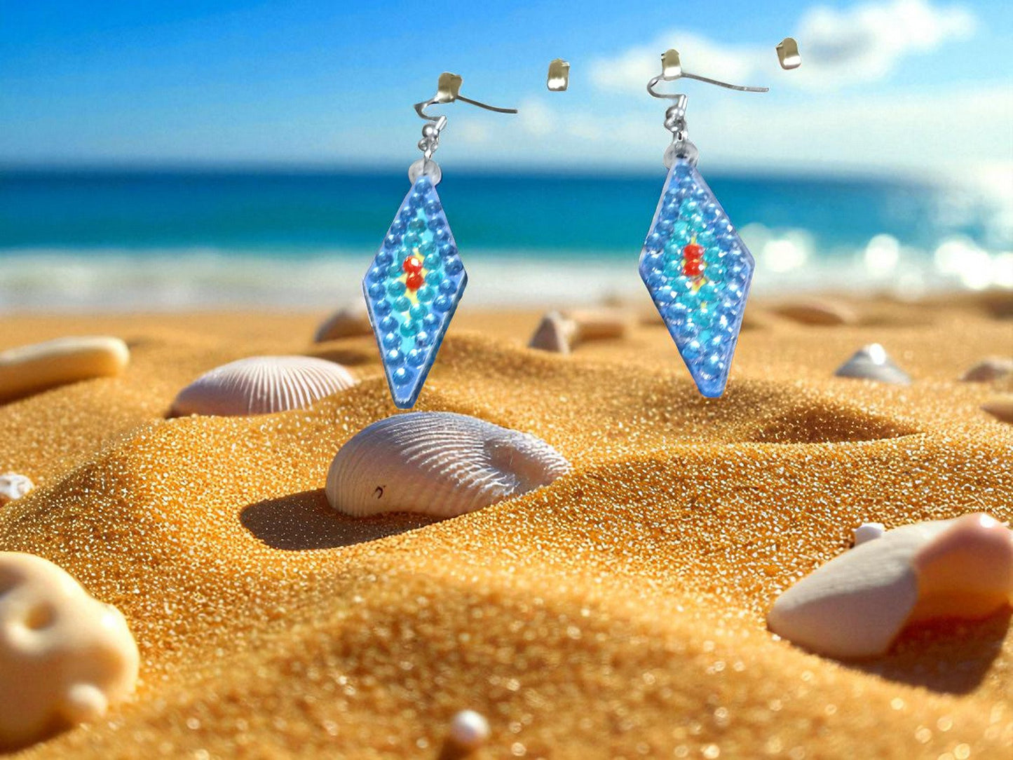 Blue Diamond Earrings